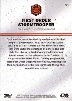 2016 Topps Star Wars Card Trader #56 First Order Stormtrooper Back
