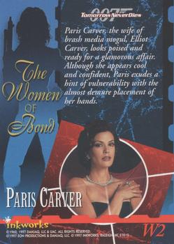 1997 Inkworks James Bond Tomorrow Never Dies - Women of Bond #W2 Paris Carver Back