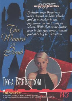 1997 Inkworks James Bond Tomorrow Never Dies - Women of Bond #W3 Inga Bergstrom Back