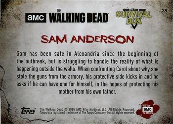 2016 Topps The Walking Dead Survival Box #28 Sam Anderson Back