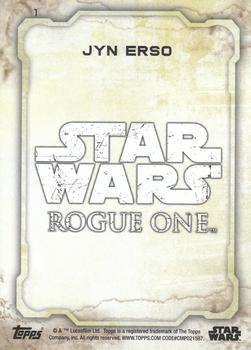 2016 Topps Star Wars Rogue One Series 1 #1 Jyn Erso Back