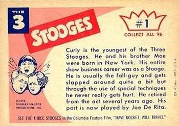 1959 Fleer The Three Stooges #1 Curly Back