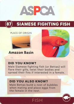 2016 ASPCA Pets & Creatures #87 Siamese Fighting Fish Back