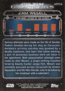 2017 Topps Star Wars: Galactic Files Reborn #AOTC-6 Zam Wesell Back