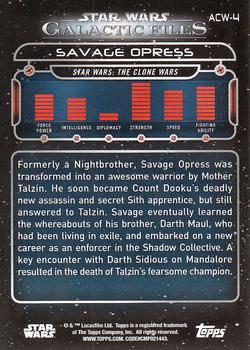 2017 Topps Star Wars: Galactic Files Reborn #ACW-4 Savage Opress Back