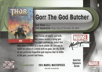2016 Upper Deck Marvel Masterpieces - Gold Foil Signature Series #6 Gorr The God Butcher Back