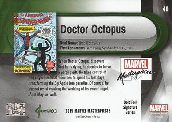 2016 Upper Deck Marvel Masterpieces - Gold Foil Signature Series #49 Doctor Octopus Back