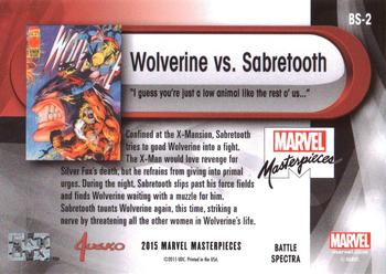 2016 Upper Deck Marvel Masterpieces - Battle Spectra #BS-2 Wolverine / Sabertooth Back