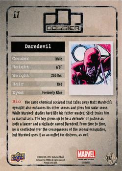 2015 Upper Deck Marvel Dossier #17 Daredevil Back