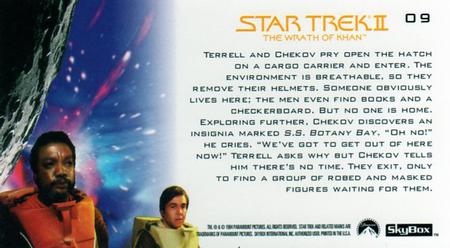 1994 SkyBox Star Trek II The Wrath of Khan Cinema Collection #09 Terrible Discovery Back