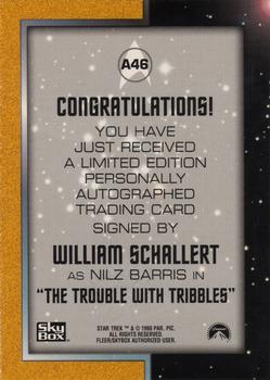 1998 SkyBox Star Trek The Original Series 2 - Autographs #A46 William Schallert Back