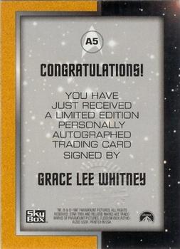 1997 SkyBox Star Trek Original Series 1 - Autographs #A5 Grace Lee Whitney Back