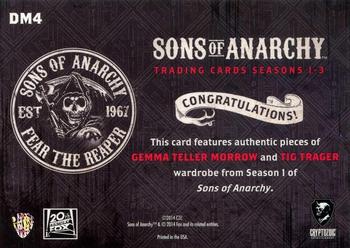 2014 Cryptozoic Sons of Anarchy Seasons 1-3 - Dual Wardrobe #DM04 Gemma / Tig Back