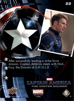2014 Upper Deck Captain America The Winter Soldier #22 After successfully leading a strike force mission, Back