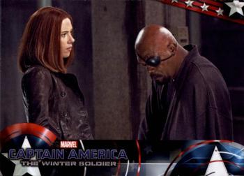 2014 Upper Deck Captain America The Winter Soldier #69 Natasha Romanoff and S.H.I.E.L.D. Director Nick Fu Front