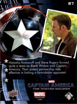 2014 Upper Deck Captain America The Winter Soldier #87 Natasha Romanoff and Steve Rogers formed quite a t Back