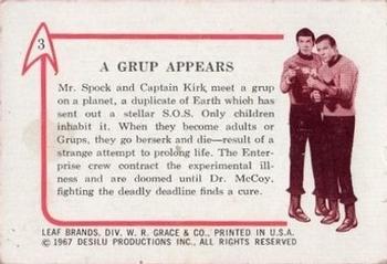 1967 Leaf Star Trek #3 A Grup Appears Back