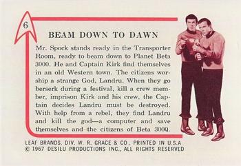 1967 Leaf Star Trek #6 Beam Down to Dawn Back