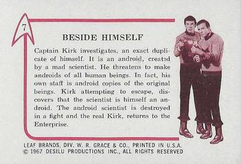 1967 Leaf Star Trek #7 Beside Himself Back