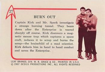 1967 Leaf Star Trek #27 Burn Out Back