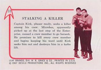 1967 Leaf Star Trek #31 Stalking a Killer Back