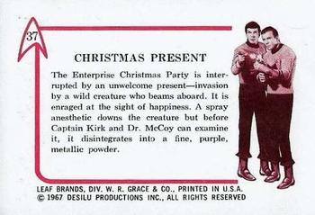 1967 Leaf Star Trek #37 Christmas Present Back