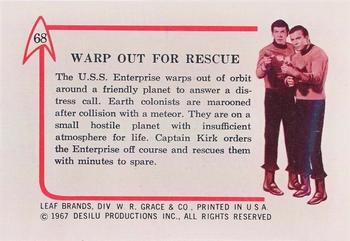 1967 Leaf Star Trek #68 Warp Out for Rescue Back
