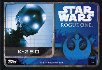 2016 Topps Star Wars Rogue One (UK Version) #15 K-2SO Back