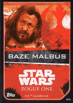 2016 Topps Star Wars Rogue One (UK Version) #66 Baze Malbus Back