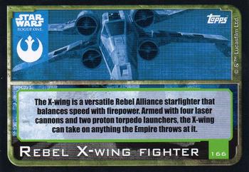 2016 Topps Star Wars Rogue One (UK Version) #166 Rebel X-Wing Fighter Back