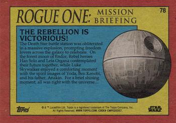 2016 Topps Star Wars Rogue One: Mission Briefing - Green #78 The Rebellion is Victorious! Back