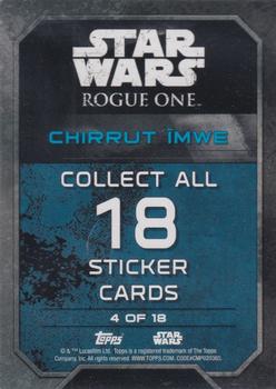 2016 Topps Star Wars Rogue One: Mission Briefing - Character/Vehicle Stickers #4 Chirrut Imwe Back