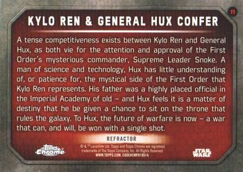 2016 Topps Chrome Star Wars The Force Awakens - Refractor #11 Kylo Ren & General Hux Confer Back
