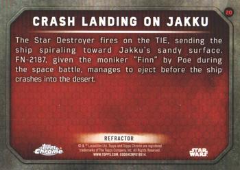 2016 Topps Chrome Star Wars The Force Awakens - Refractor #20 Crash Landing on Jakku Back