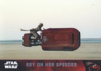 2016 Topps Chrome Star Wars The Force Awakens - Refractor #23 Rey on her Speeder Front