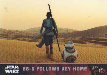 2016 Topps Chrome Star Wars The Force Awakens - Refractor #26 BB-8 Follows Rey Home Front