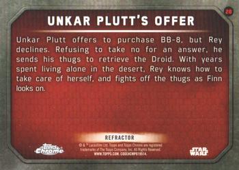 2016 Topps Chrome Star Wars The Force Awakens - Refractor #28 Unkar Plutt's Offer Back