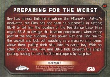 2016 Topps Chrome Star Wars The Force Awakens - Refractor #40 Preparing for the Worst Back