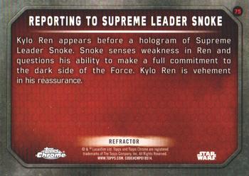 2016 Topps Chrome Star Wars The Force Awakens - Refractor #75 Reporting to Supreme Leader Snoke Back