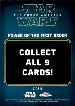 2016 Topps Chrome Star Wars The Force Awakens - Power of the First Order #7 Lieutenant Mitaka Back