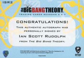 2016 Cryptozoic The Big Bang Theory Seasons 6 & 7 - Autographs #ISR2 Ian Scott Rudolph Back