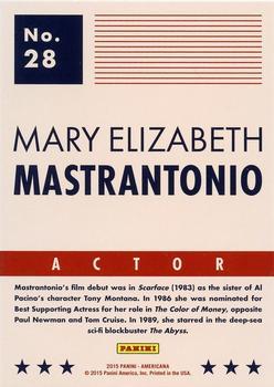2015 Panini Americana - Blue #28 Mary Elizabeth Mastrantonio Back