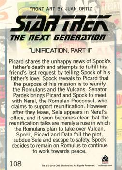 2016 Rittenhouse Star Trek: The Next Generation Portfolio Prints Series Two #108 Unification, Part II Back