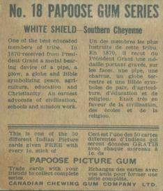 1934 Papoose Gum Indians (V254) #18 White Shield Back