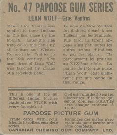 1934 Papoose Gum Indians (V254) #47 Lean Wolf Back