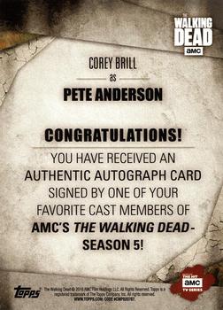 2016 Topps The Walking Dead Season 5 - Autographs #NNO Corey Brill Back
