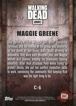 2016 Topps The Walking Dead Season 5 - Character Profiles #C-6 Maggie Greene Back