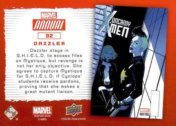 2016 Upper Deck Marvel Annual #32 Dazzler Back