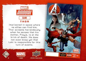 2016 Upper Deck Marvel Annual #118 Thor Back