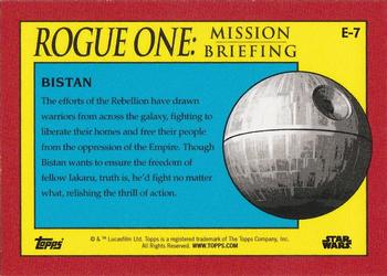 2016 Topps Star Wars Rogue One: Mission Briefing - Base Expansion #E-7 Bistan Back